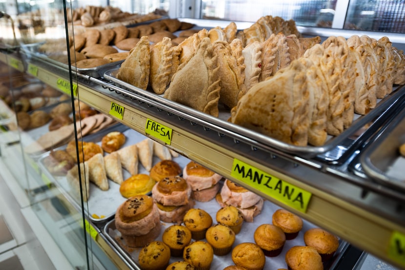 Pan dulce on display at Panaderia La Hacienda on Jefferson Boulevard