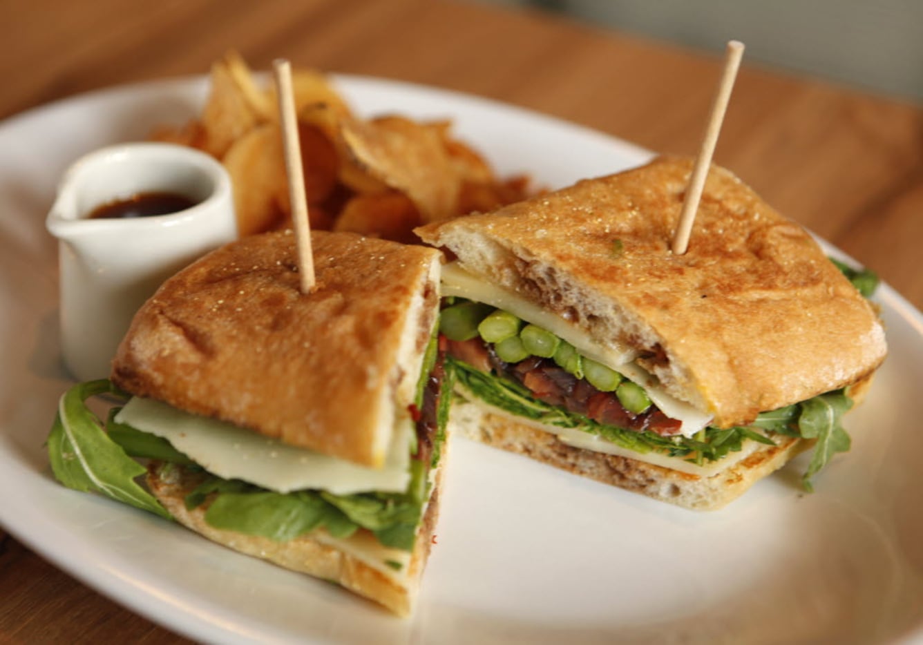 East Hampton Sandwich Co. serves an asparagus and gruyere sandwich.