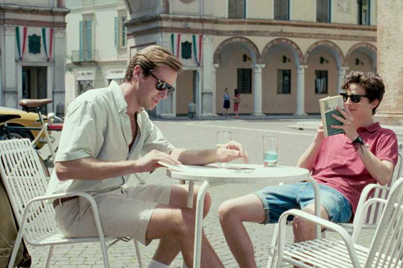 Armie Hammer as Oliver and Timothee Chalamet as Elio in "Call Me By Your Name."