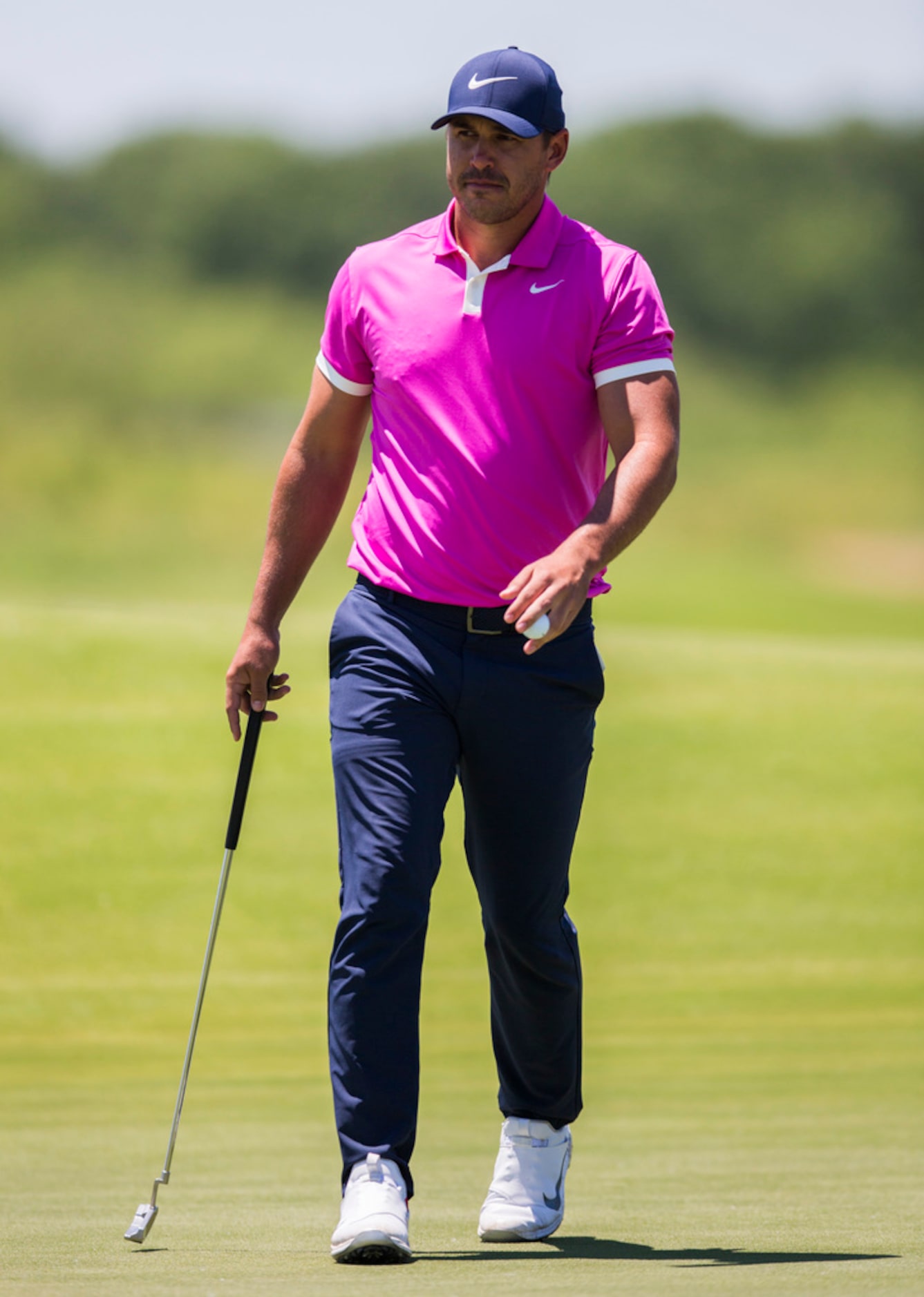 Brooks Koepka walks to hole 4 during round 4 of the AT&T Byron Nelson golf tournament on...