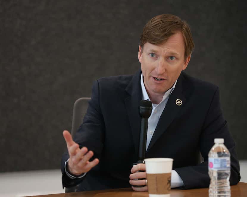 Democratic gubernatorial candidate Andrew White spoke alongside fellow candidates during a...
