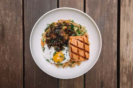 Fried rice and salmon is one of the bowls at HG Sply Co., which just announced plans to open...