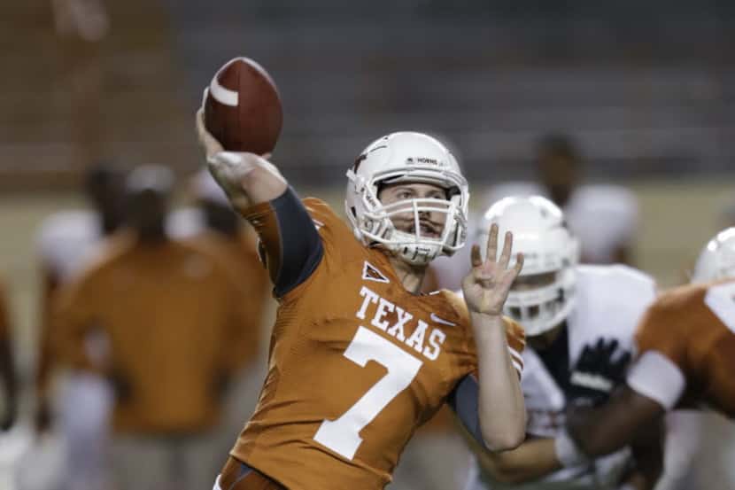 Texas quarterback Connor Brewer during the team's spring football game, Saturday, March 30,...