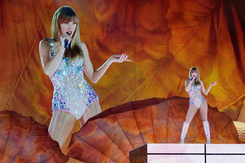 Taylor Swift performs during the opener of her Eras tour March 17 at State Farm Stadium in...