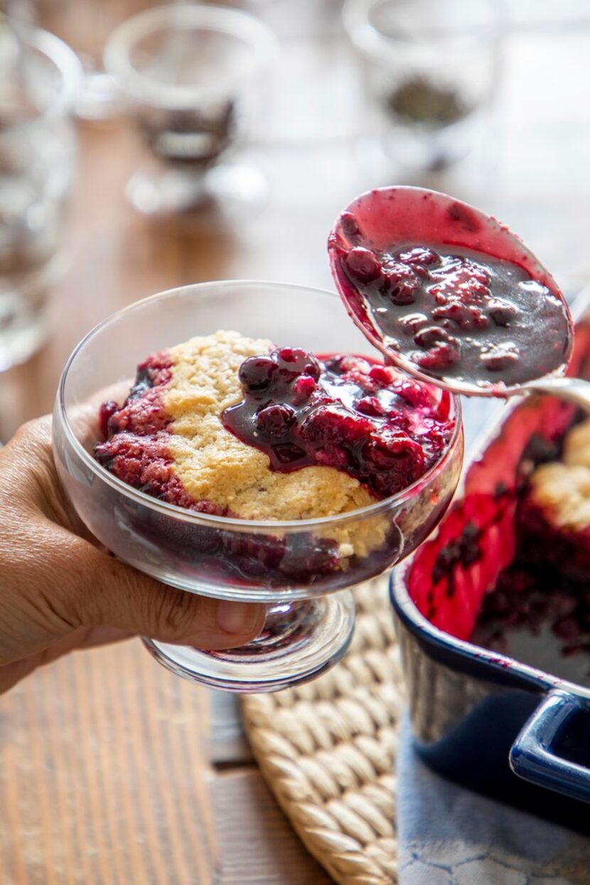 Black and Blue Cornmeal Cobbler