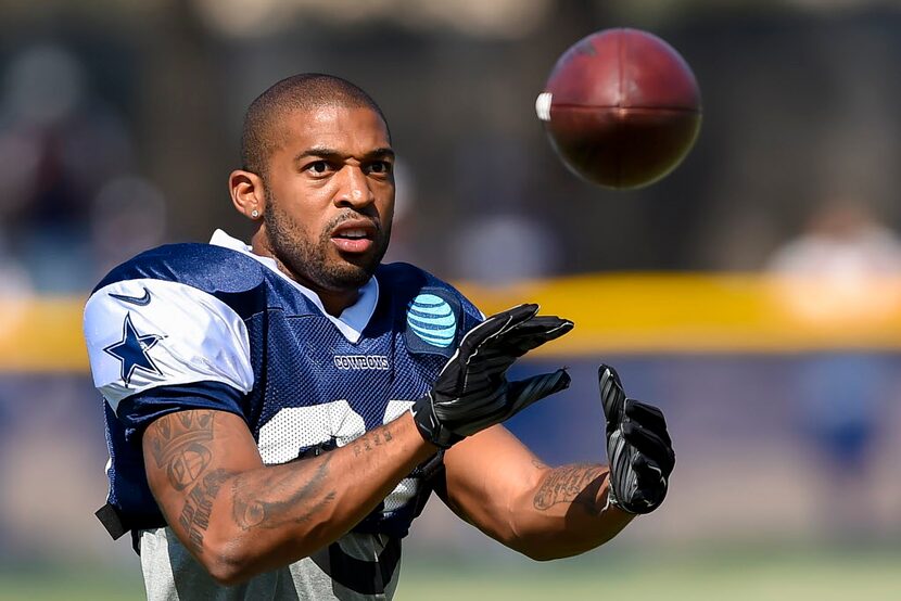 FILE - In this Aug. 2, 2016, file photo, Dallas Cowboys cornerback Orlando Scandrick makes a...