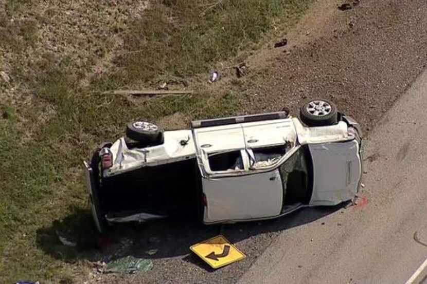 A worker was killed when a pickup slammed into a road crew in West Fort Worth on Tuesday.