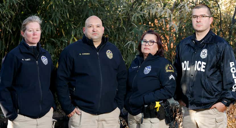 The Dallas Police Department's animal cruelty unit includes Sgt. Daniel Cordero (second from...
