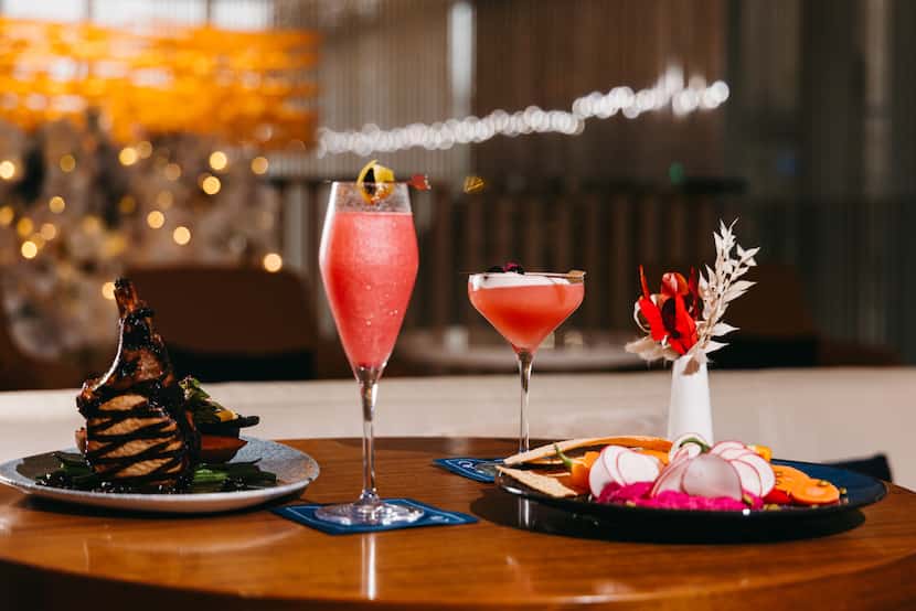 The Valentine's Day menu at Ellie's Restaurant and Lounge includes beet hummus and...