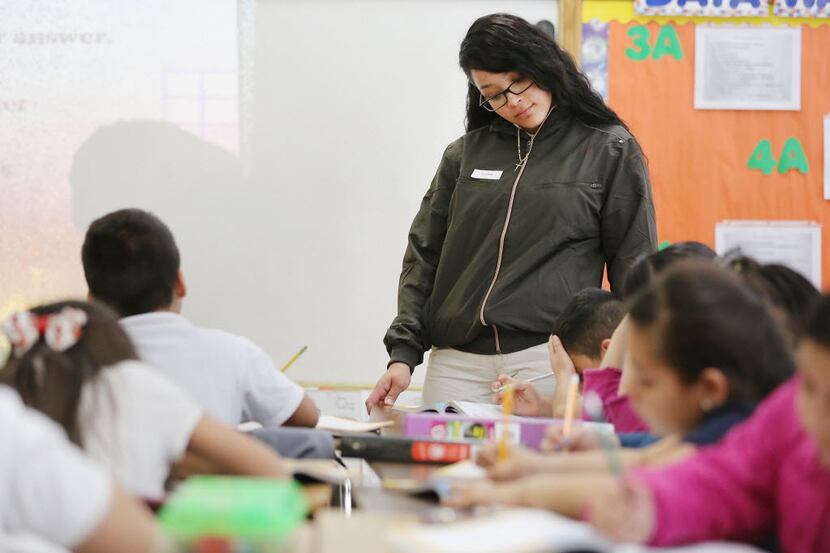 South Oak Cliff High School senior Patricia Alvarado, in a classroom in February, helped to...