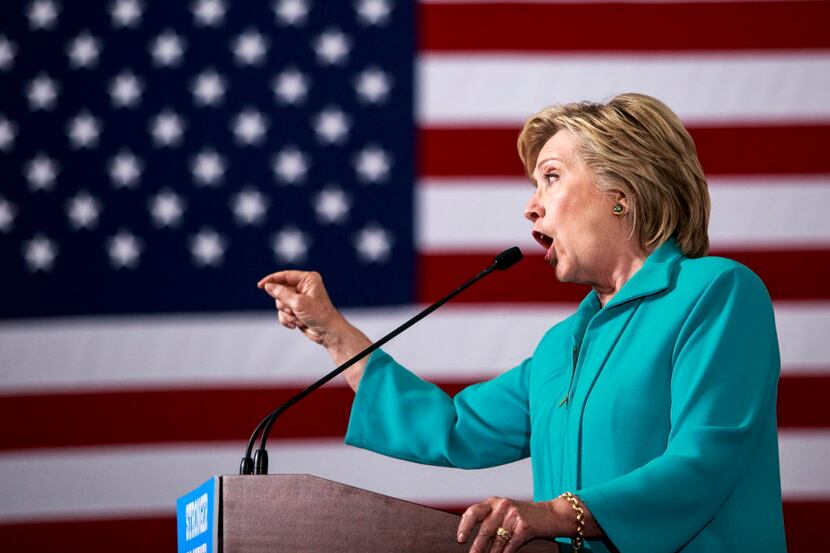 Democratic nominee Hillary Clinton accused the Donald Trump campaign of connections to white...