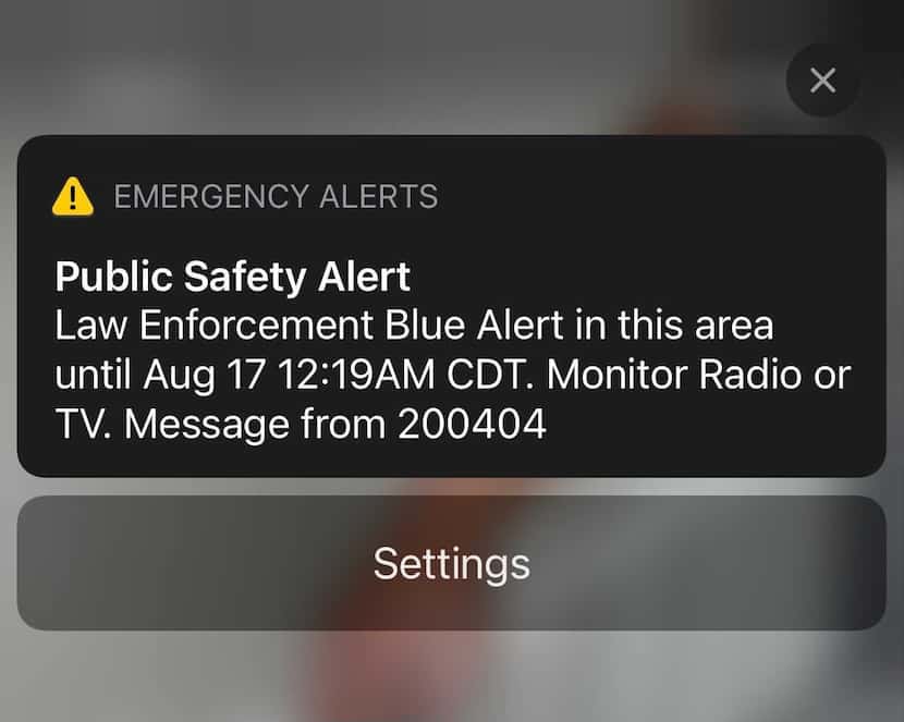 Blue Alert en Texas. Este es el mensaje que recibieron por texto los usuarios de telefonía...