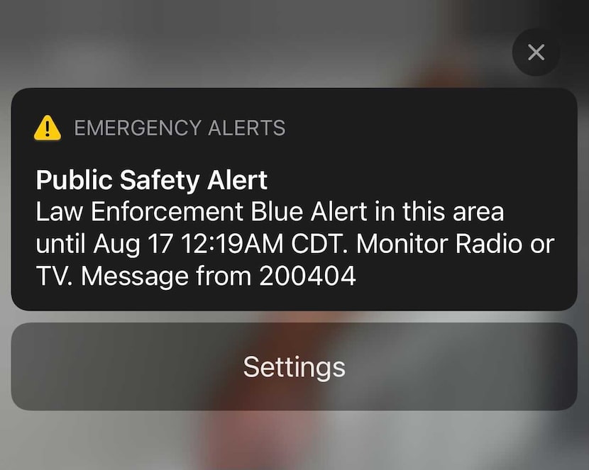 Blue Alert en Texas. Este es el mensaje que recibieron por texto los usuarios de telefonía...