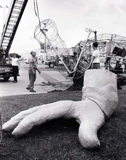 File photo of Big Tex being dismantled at the end of the 1970 State Fair season.