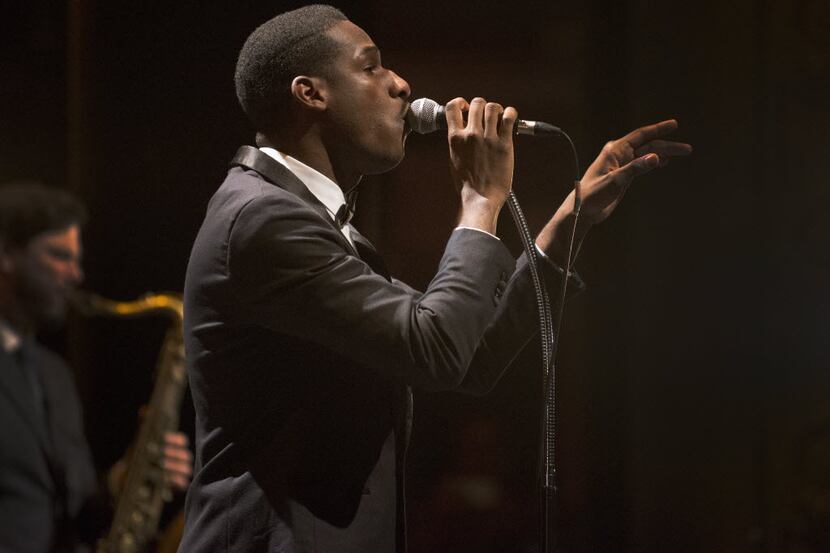 Leon Bridges performs at the Majestic Theater in Dallas, Texas on November 14, 2015.