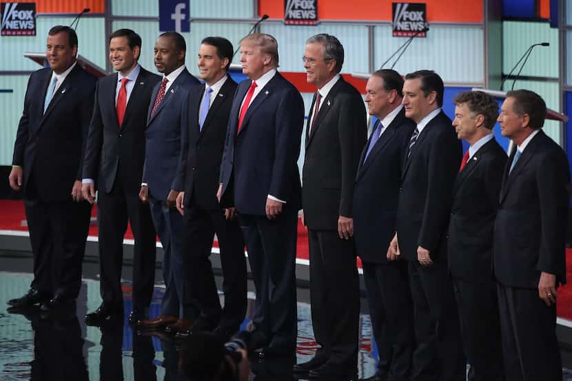  Republican presidential candidates (L-R) New Jersey Gov. Chris Christie, Sen. Marco Rubio...