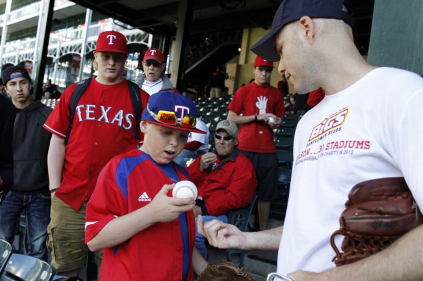 Zack Hample thrilled 11-year-old Harrison McCoy by giving him one of the balls he snagged...