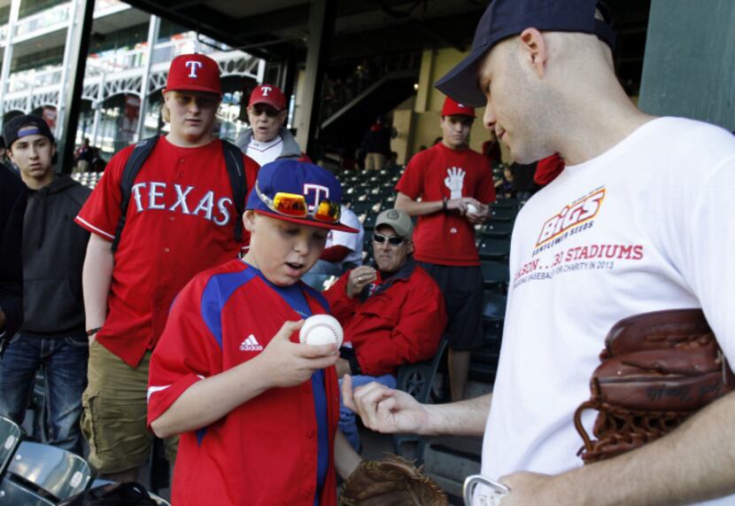 Zack Hample thrilled 11-year-old Harrison McCoy by giving him one of the balls he snagged...