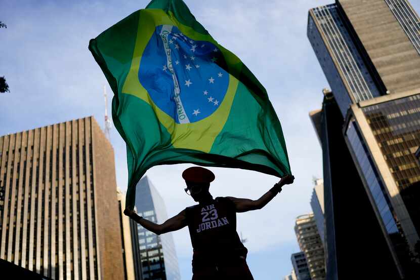 Ana Luiza Grace, supporter of Brazil's former President Luiz Inacio Lula da Silva, who is...