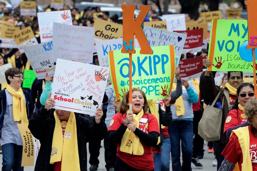 
Students, teachers and other school choice supporters, many with KIPP Public Charter...