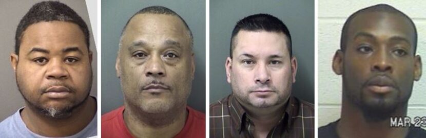 Arrested TJJD employees, from left to right: Derrick Day, Derrick Goodman, Shannon Hoaglen,...