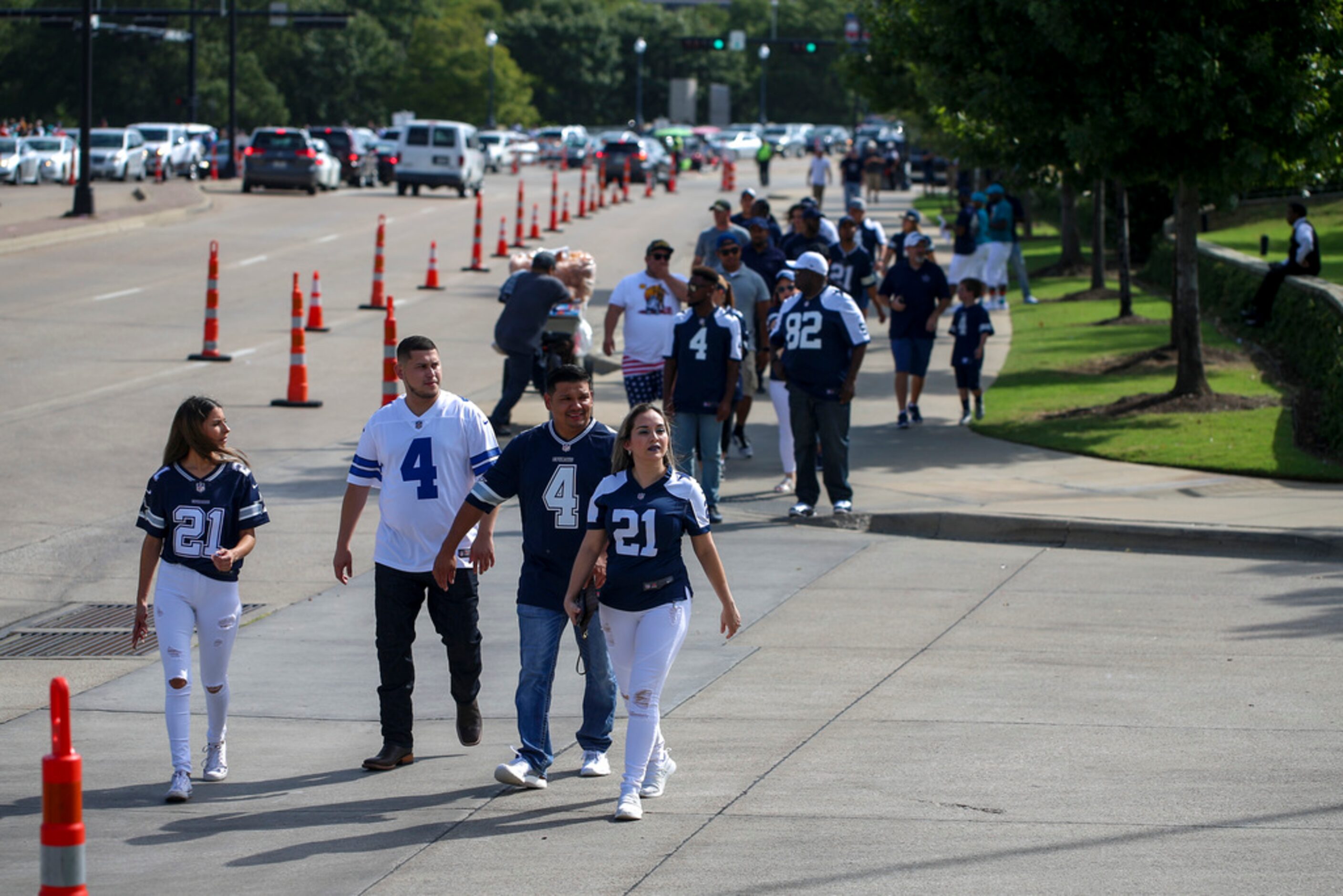 Fans tailgate before an NFL game between the Miami Dolphins and the Dallas Cowboys on...