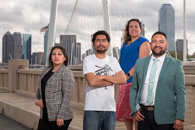 (From left to right.) Maria Garcia, 41, president of the Hispanic Republican Club of North...