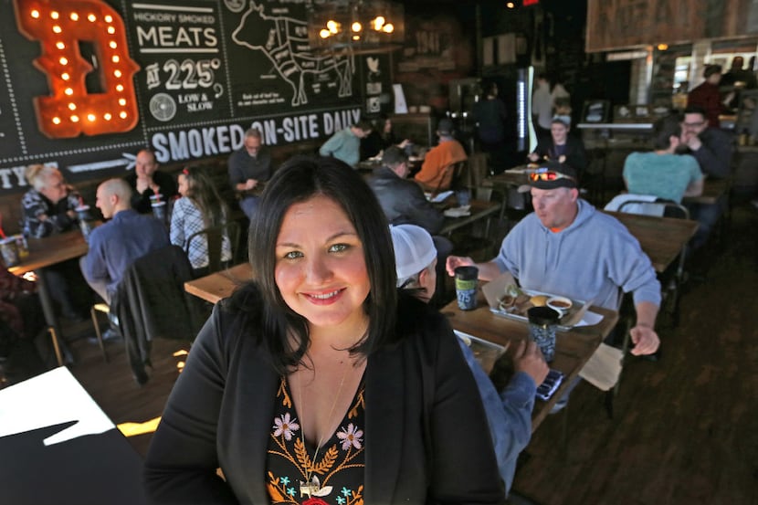 Laura Rea Dickey, CEO of Dickey's Barbecue Restaurant, is pictured at the remodeled...