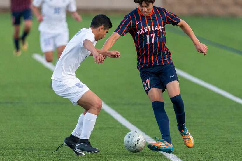 Frisco Wakeland's Marc Borbonus (right) is tied for ninth in the area in scoring with 13...