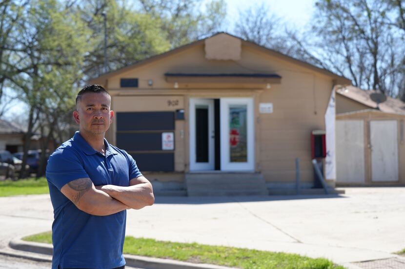 Jason Hernandez stands in front of “La Tiendita” The Little Store in his old neighborhood in...