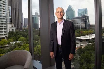 CBRE CEO and chair Bob Sultentic stands in his new office at the firm's global headquarters....