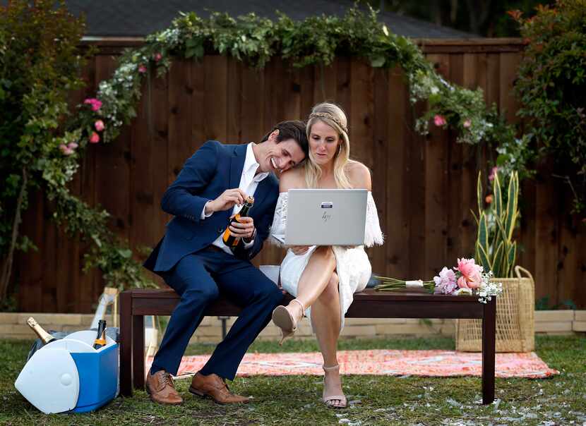 After their backyard wedding, the Houshians joined extended family and friends on a video...
