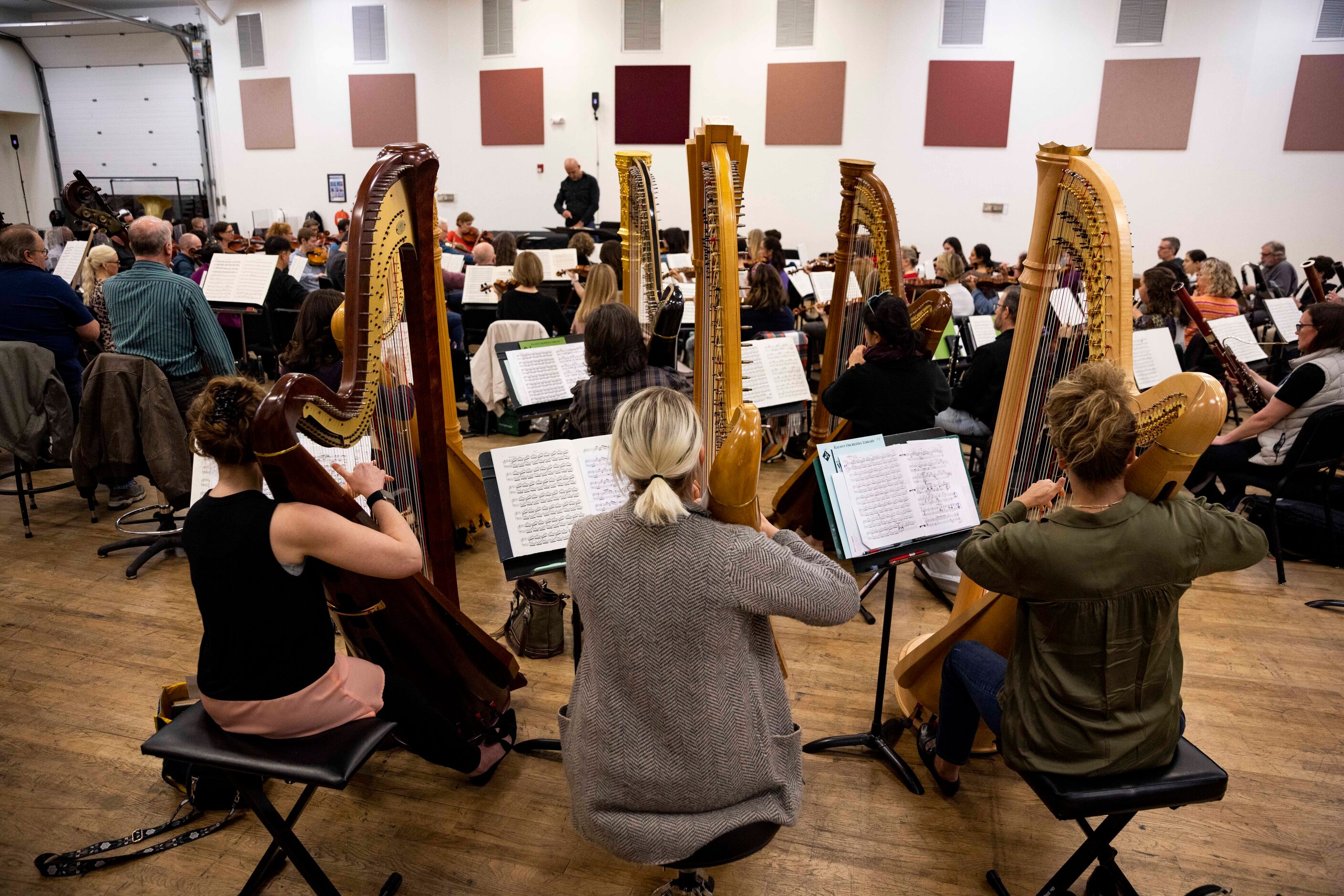 Music director Emmanuel Villaume conducts during the orchestral rehearsal for Dallas Opera’s...