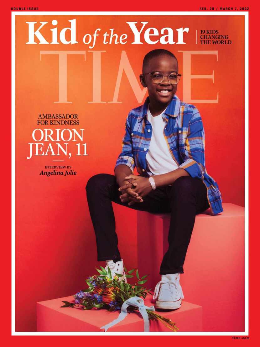 Orion Jean, an 11-year-old Mansfield student, was named Time Magazine's Kid of the Year.