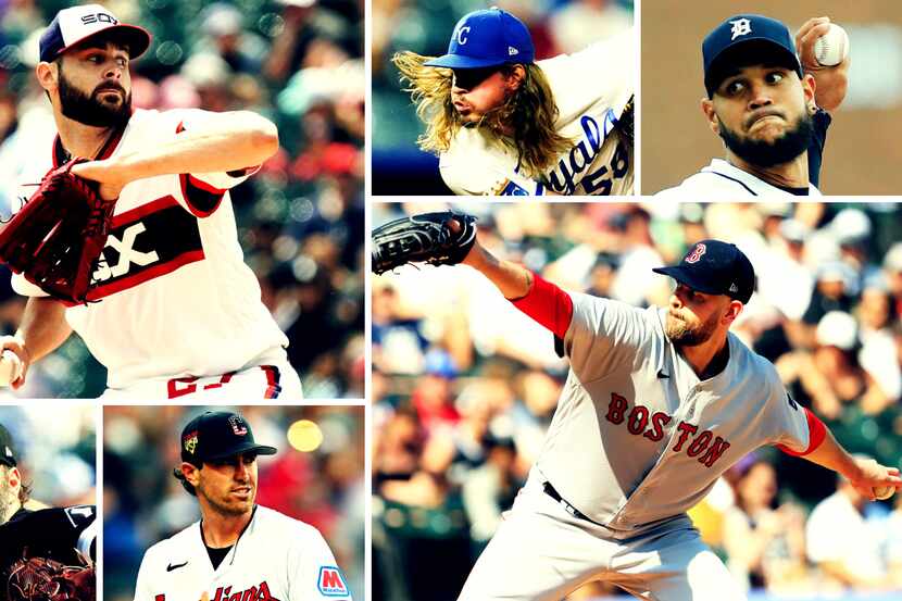 Clockwise from top left: Lucas Giolito, Kendall Graveman, Eduardo Rodriguez, James Paxton,...