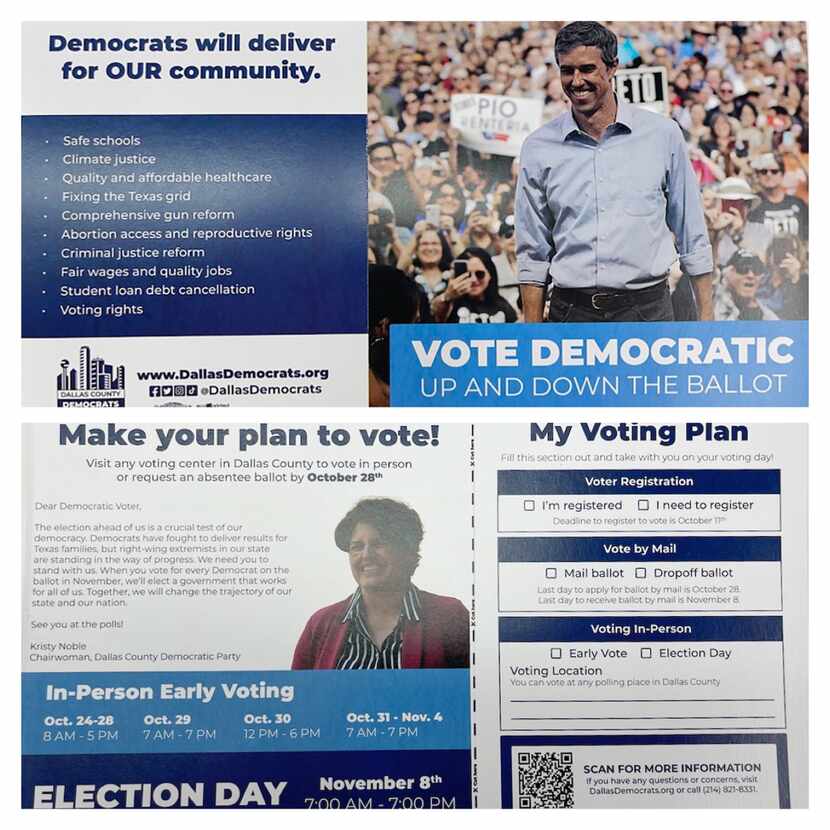 The Dallas County Democratic Party distributed campaign door hangers in southern Dallas...