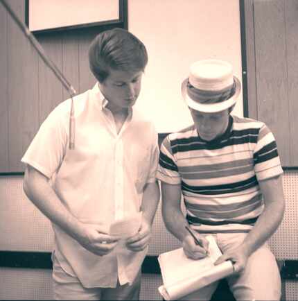  Brian Wilson and Mike Love in a recording session, in an image from Love's memoir "Good...