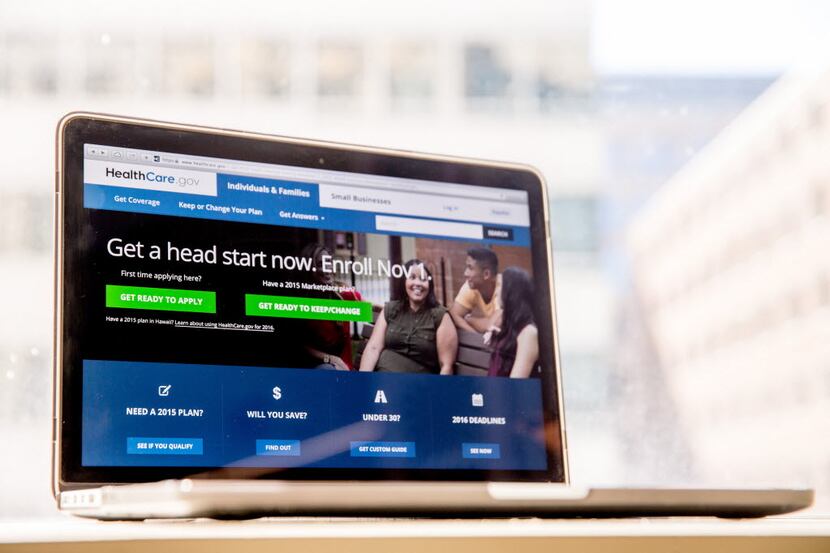 The HealthCare.gov website, where people can buy health insurance, is displayed on a laptop...
