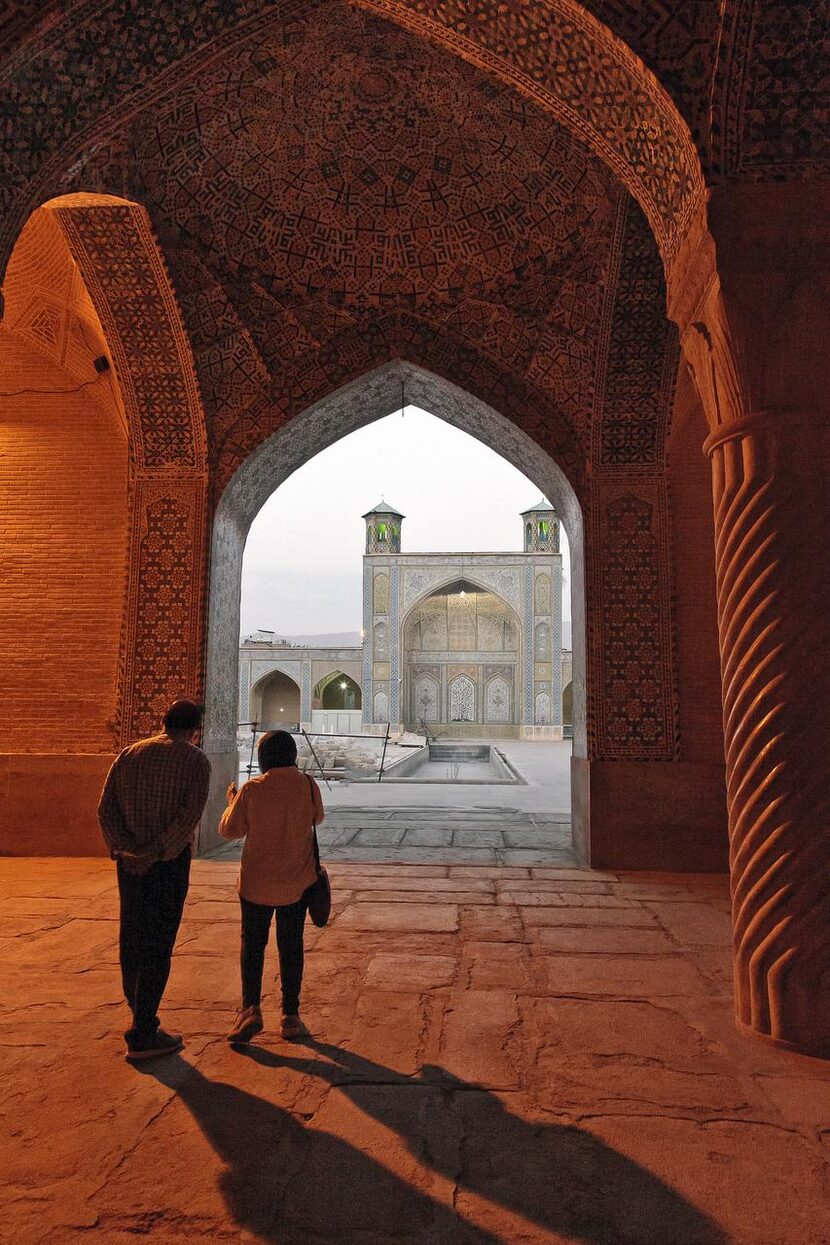 Left: Shiraz’s Vakil Mosque,  which is  being restored, evokes the grandeur  of its...