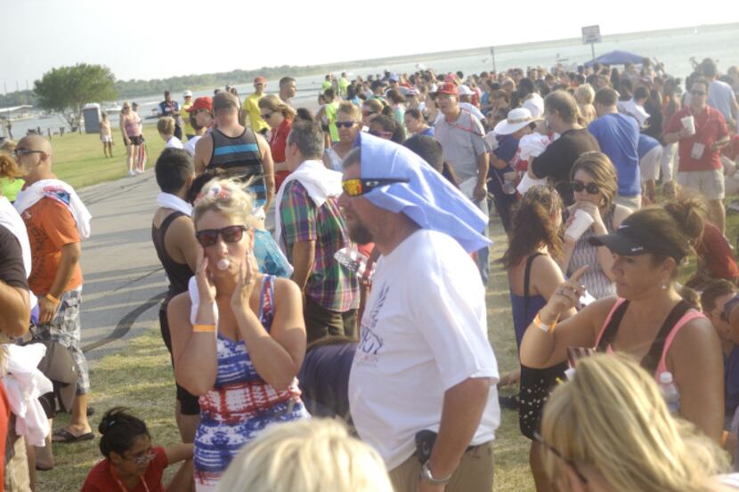 Participants tried to break a world record for gum bubble blowing at The Colony's Fourth of...