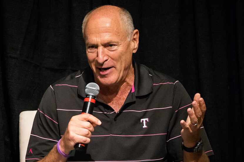 Texas Rangers play-by-play broadcaster Eric Nadel participates in a panel discussion during...