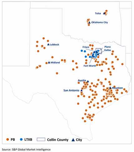 The combined footprint that results from the Prosperity and LegacyTexas merger.