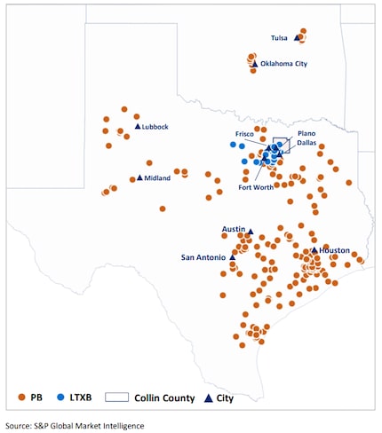 The combined footprint that results from the Prosperity and LegacyTexas merger.