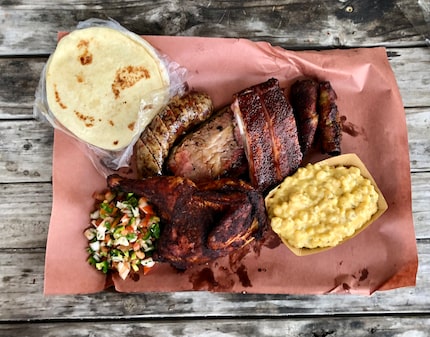 Zavala's Barbecue in Grand Prairie sells tortillas with its smoked meat. Squirt green salsa...