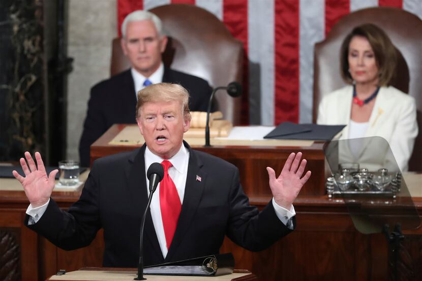 President Donald Trump delivers his State of the Union address to a joint session of...