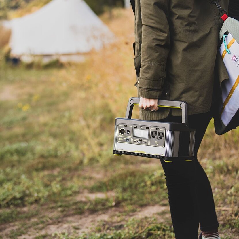 The Goal Zero Yeti 500X Portable Power Station is light enough to carry around.