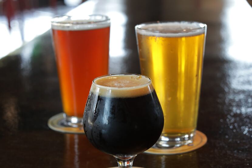 The Octoberfest, left, F*ck 2020, and Good Intentions at Cedar Creek Brewhouse and Eatery in...