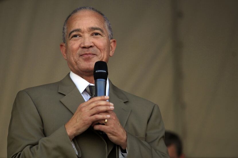  Dallas ISD Superintendent Mike Miles addresses the crowd during the Mayor's Back to School...