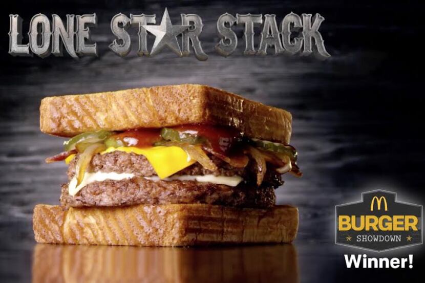 McDonald's Lone Star Stack is made of two 100% beef patties, Applewood bacon, American and...