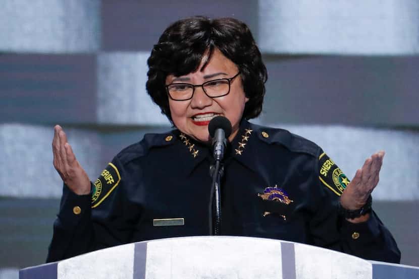 In this July 28, 2016, file photo, then-Dallas Sheriff Lupe Valdez spoke during the final...